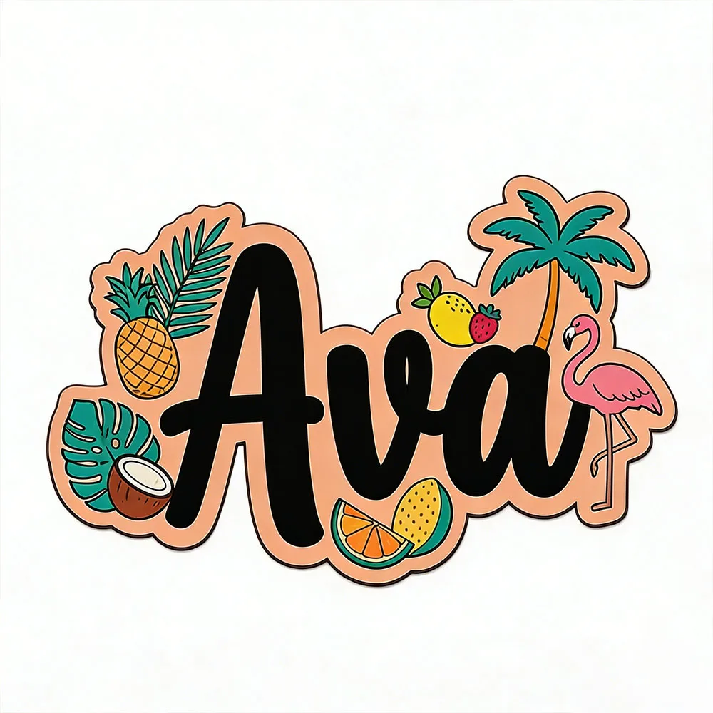 Unique Handmade Wooden Name Sign Custom 3D Tropical Flamingo Kids Door Hanger Personalized Baby Gift