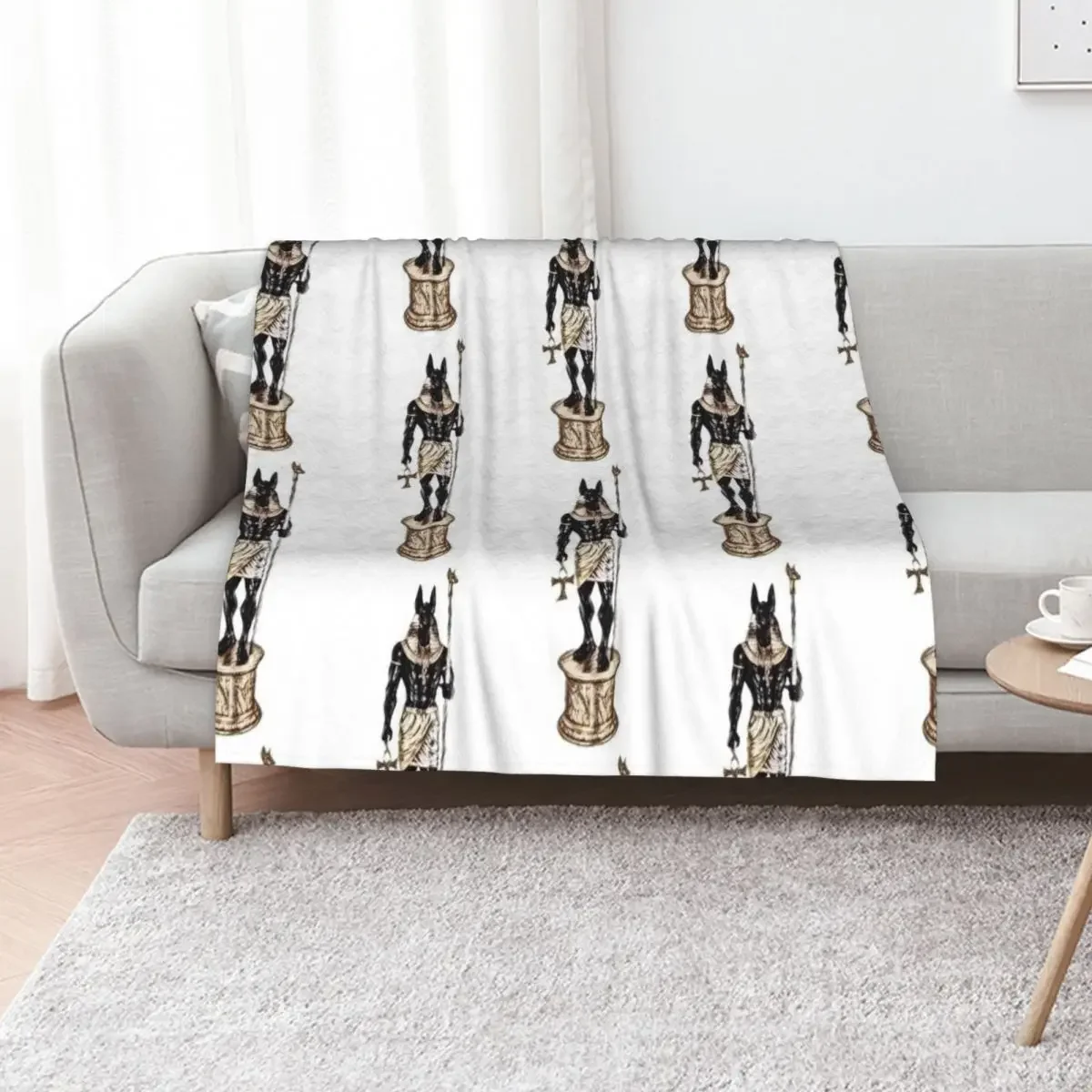 

Anubis - The Egyptian Canine God Throw Blanket Retros Hairys blankets ands Luxury Designer Blankets