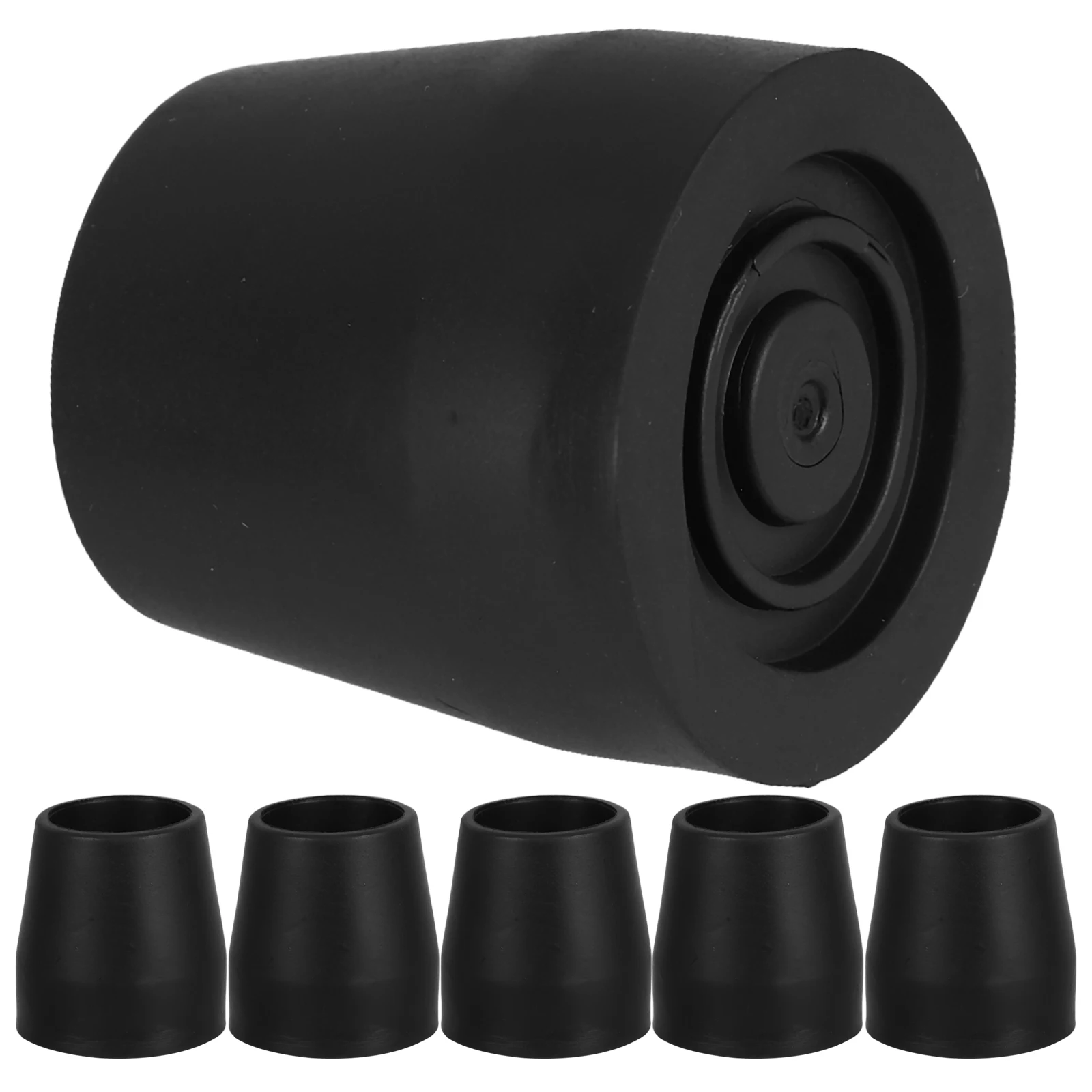 

6pcs Nonslip Heavy Duty Rubber Tips for Cane Crutches Hiking Poles Chair Legs Black Wear Resistant Furniture Accessories