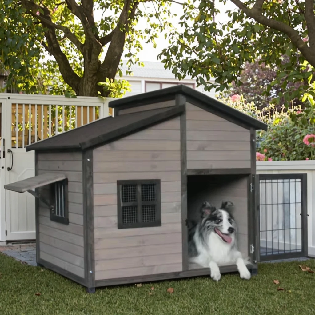 

Manufacturer's Luxury Outdoor Solid Wood Pet House Extra Large Dog Kennel/Cage Waterproof Feature Pet Furniture Dog Villas