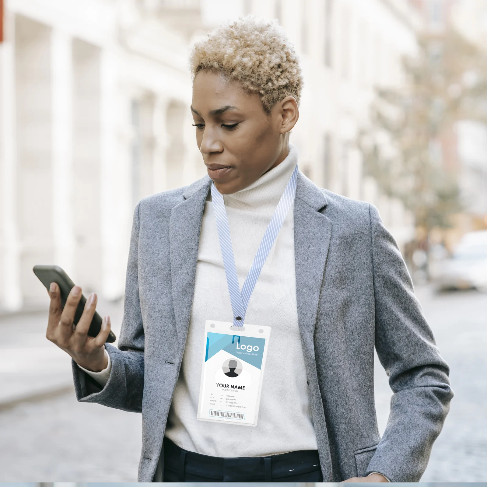 

Lightweight Hard Plastic Card Sleeve with Thumb Slot Reusable Id Badge Holder for School Office Nurses Doctors Volunteers Easy