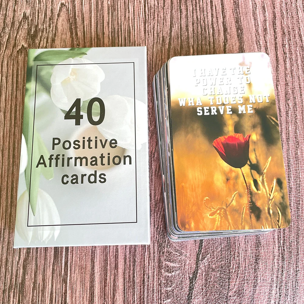 40pcs 12*7cm Self Affirmation Healing Card Beautiful High Quality Oracle Cards Tarot Psychological Suggestion Divination Runes