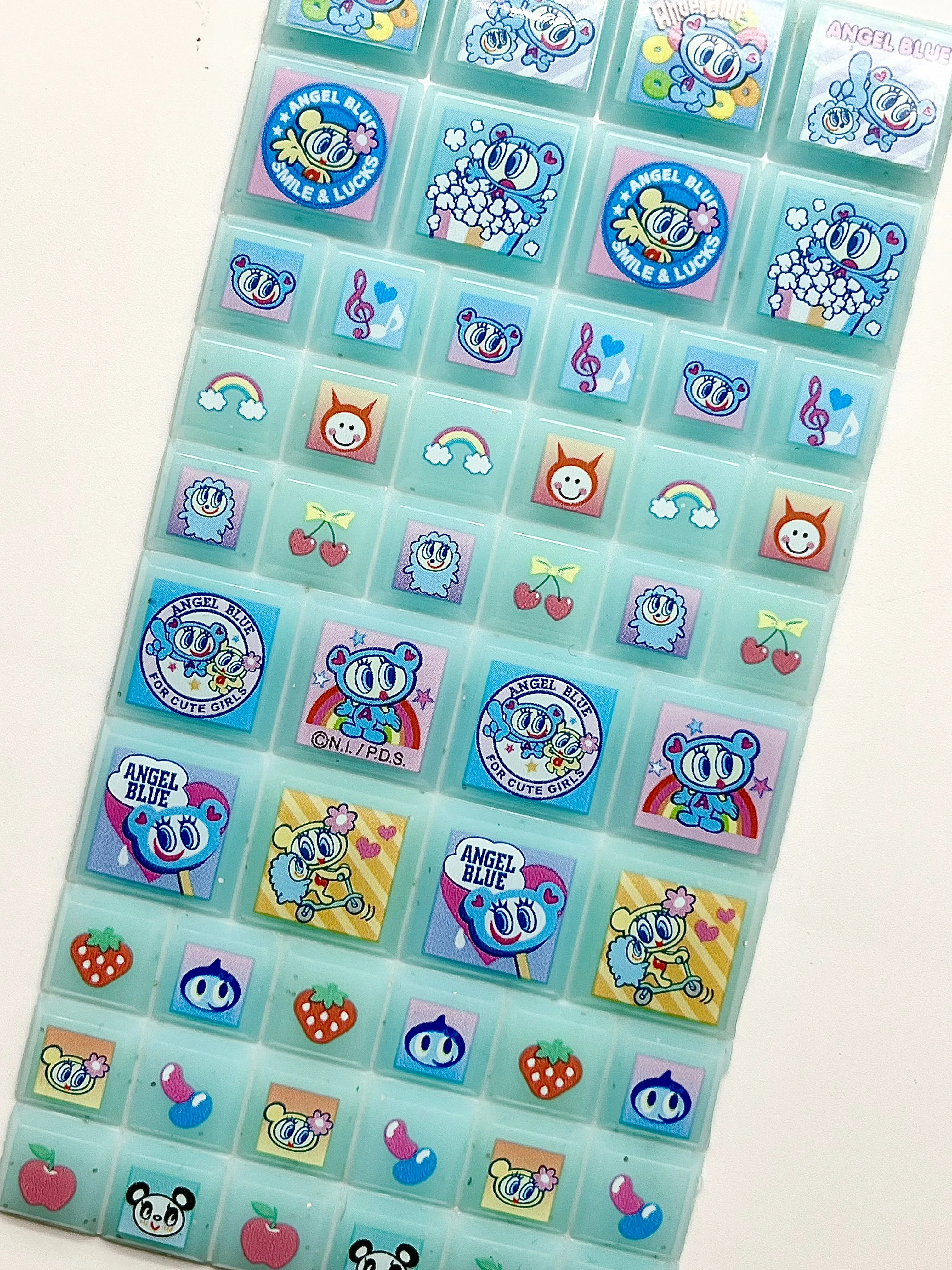 2026 Hot Angel Blue Cartoon 3D Square Stickers Anime Laptop Luggage Decoration Creative DIY Rhinestone Decal Kids Toys Gift