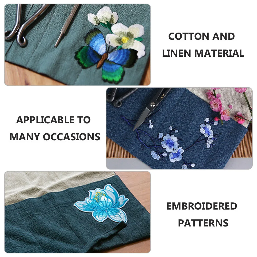 

1pc Flower Arrangement Tool Bag Cotton Linen Multi- Tools Pouch For Cutter Scissor Storage Gardening Accessories