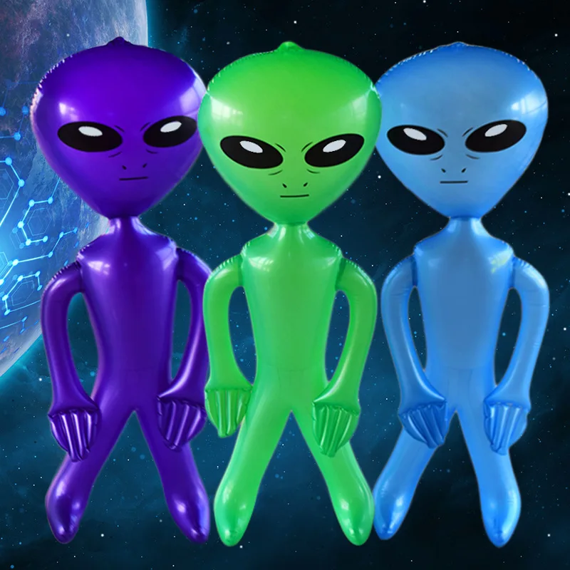 

75cm Simulation Alien Inflatable Creative PVC Inflatable Alien Halloween Party Dress Up Doll Novelty Funny Alien Inflatable Toys