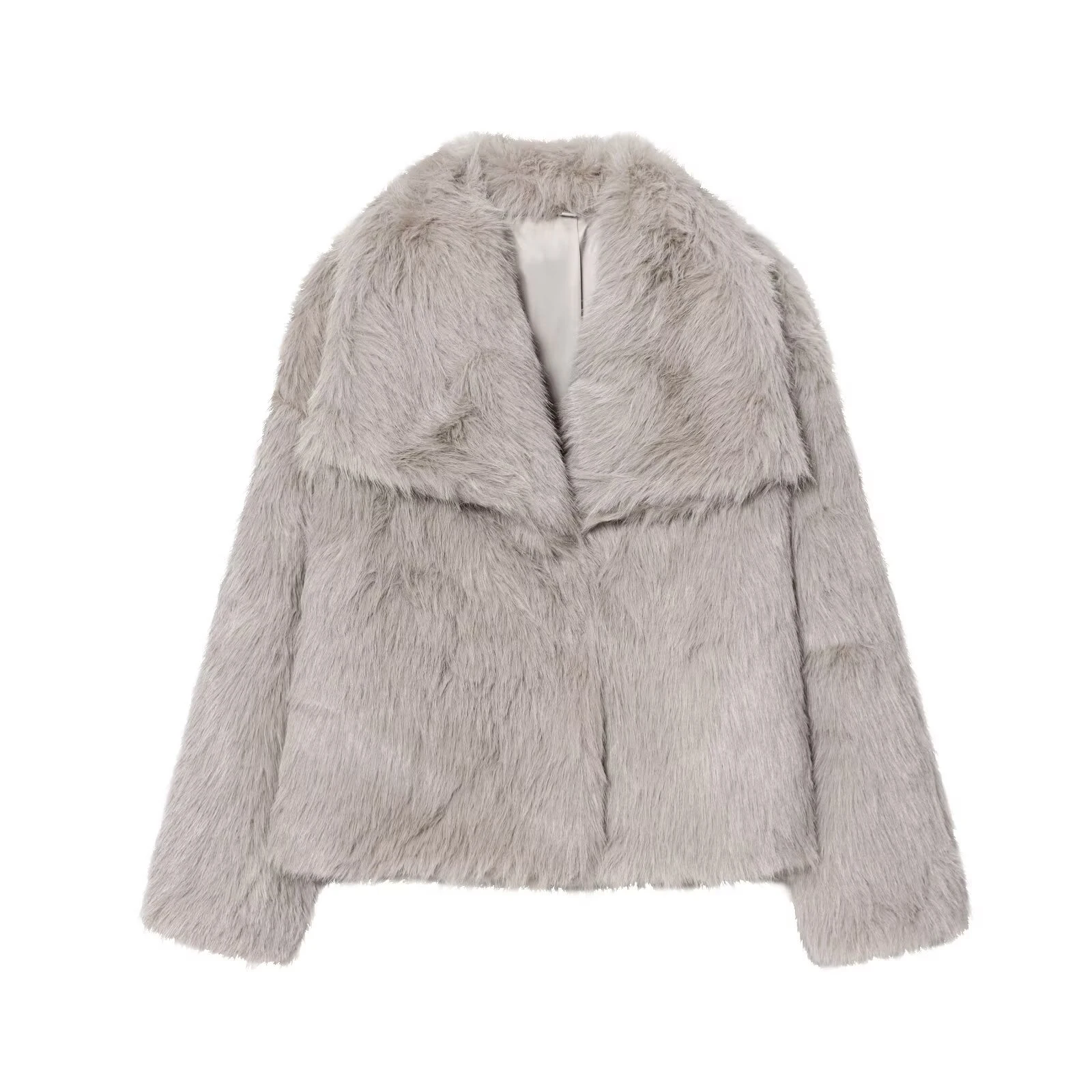 European and American style winter new loose collar French socialite imitation mink fur faux fur effect short jacket