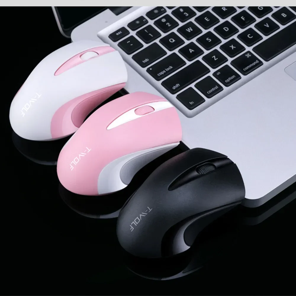 1600dpi Pink Computer Mouse Wireless Mouse Cordless Girl Cute Mouse Optical Mices Fashion Mice for Laptop