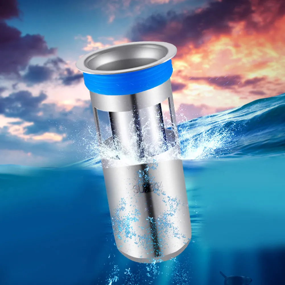 Stainless Steel Floor Drainer 3.8x5.5cm U Shaped Deodorant Drain Core for Kitchen Bathroom Toilet Garage Basement Washing
