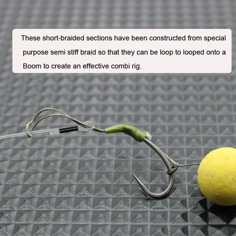 3pcs Carp Fishing Loop Rig 35lb/15.9kg Ready-Tied Soft Hook Link sections Curve Shank Hook Size 2 4 6  For Carp Fishing Tackle