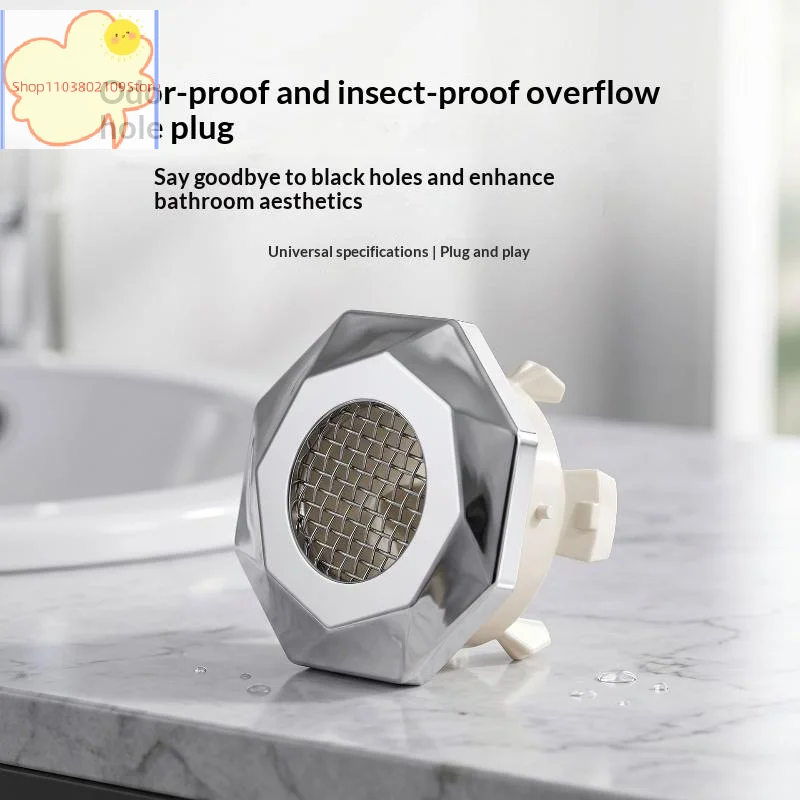 【HT】【HT】2pcs Bathroom Basin Overflow Hole Cover Drain Insert Snap In Clips Perforated Sink Trim Replacement Accessory