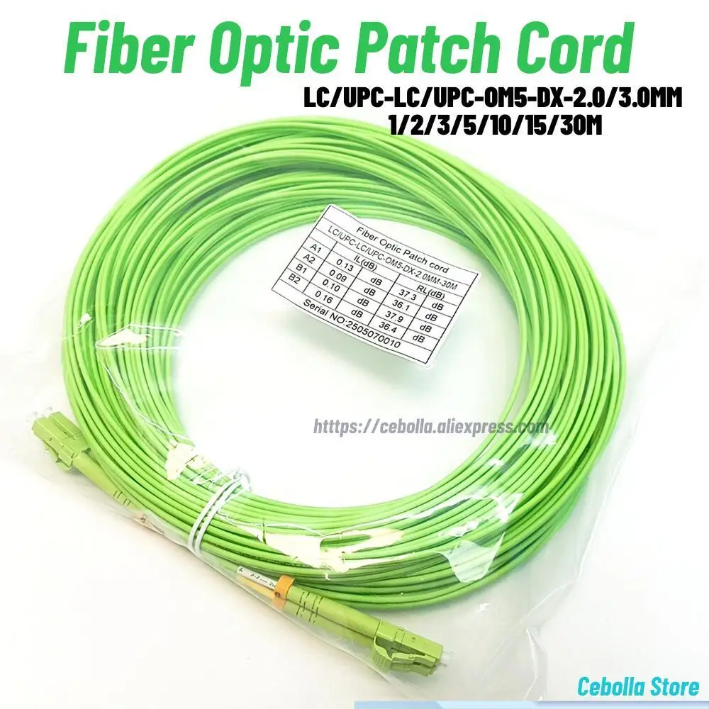 

Fiber Optic Patch Cable OM5 LC UPC 3-30M, 40GB/100GB Duplex LC-LC 50/125Um Multimode Fiber Optic Cables LSZH - 1M(3Ft)