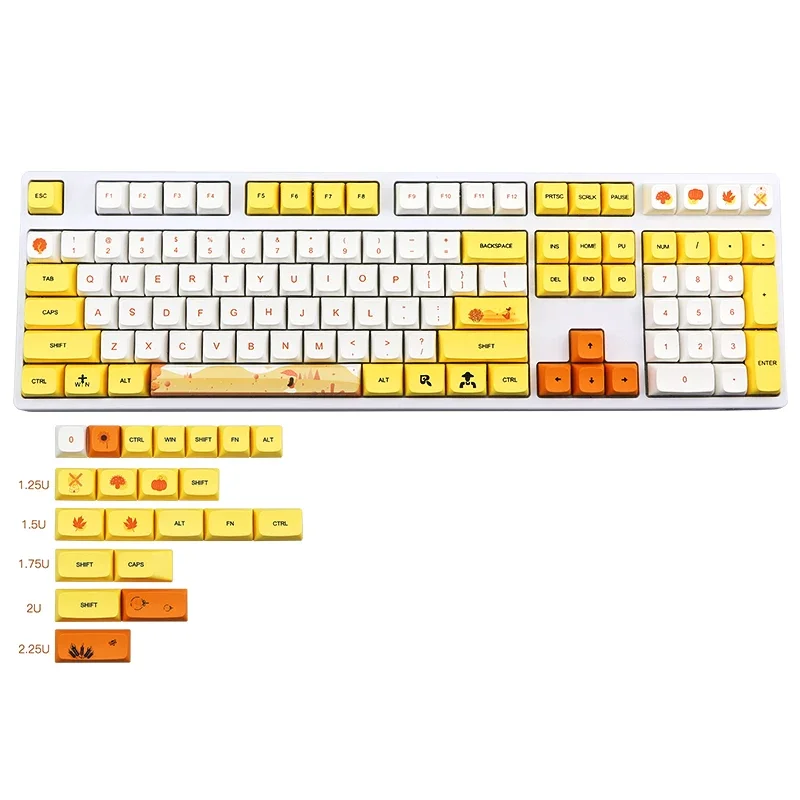 

Qiuyun Sublimation 129-key PBT mechanical keyboard keycap GH60/64/68/96/104 full set of customization