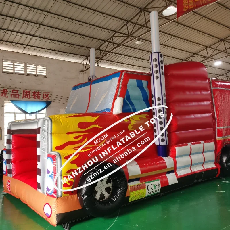 giant monster truck inflatable obstacle course for kids and aldut