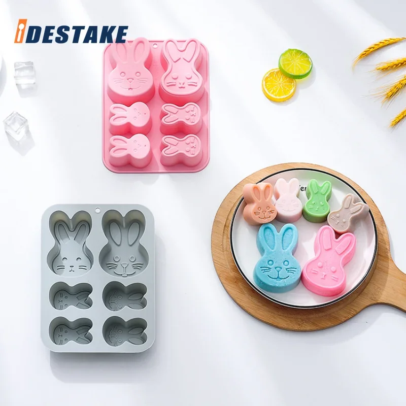 Rabbit Silicone Cake Mold Baby Food Making Mould DIY Easter Bunny Egg Pudding Jelly Candy Chocolate Molds Bread Baking Tool