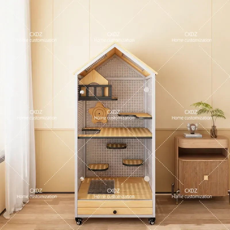 Large Multi Layer Small Animal Cage Aluminum Alloy Pet House For Chinchilla Squirrel Hamster Breathable Wire Mesh Enclosure
