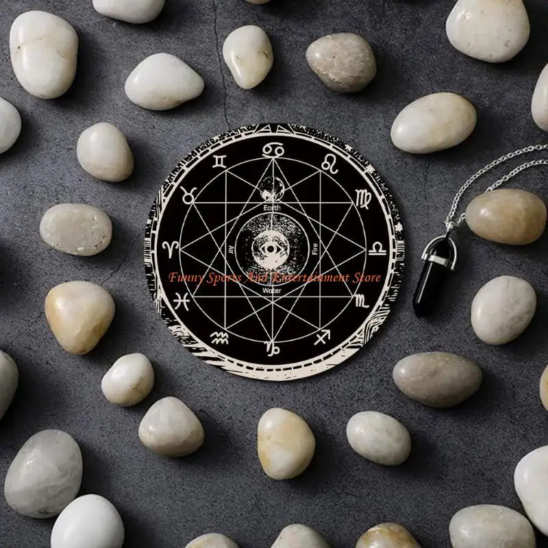 

C4DE Sun Moon Pendulums Mat Rubber Divination Mat Dowsing Pendulums Ceremony Mat