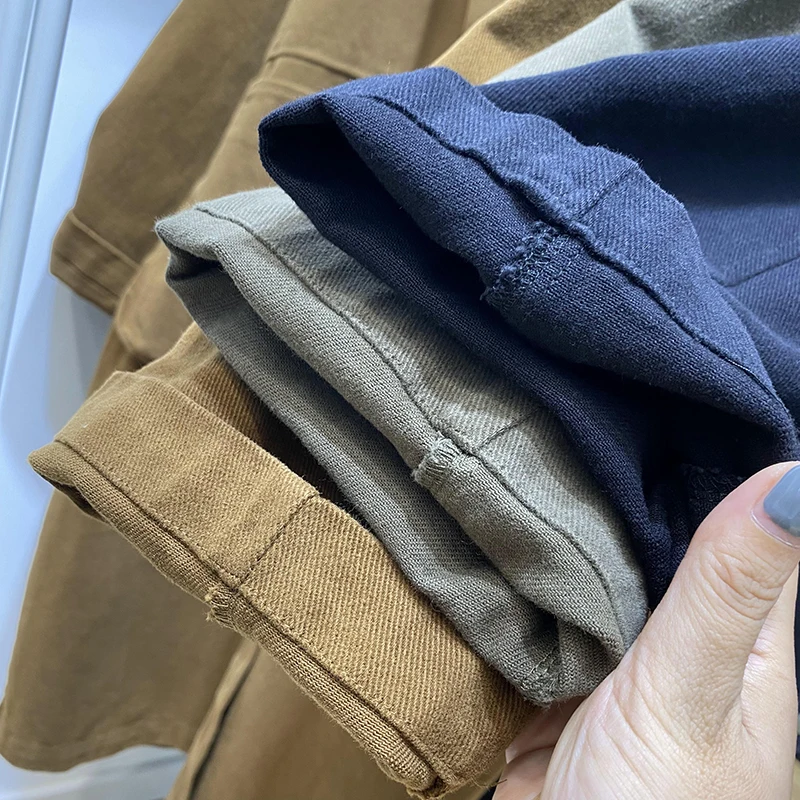 Simple Elegance Korean Sle Autumnnal Windbreaker Coat Vintage Collar Long Sve Mittellanger, gerader Schnitt aus Bio-Baumwolle