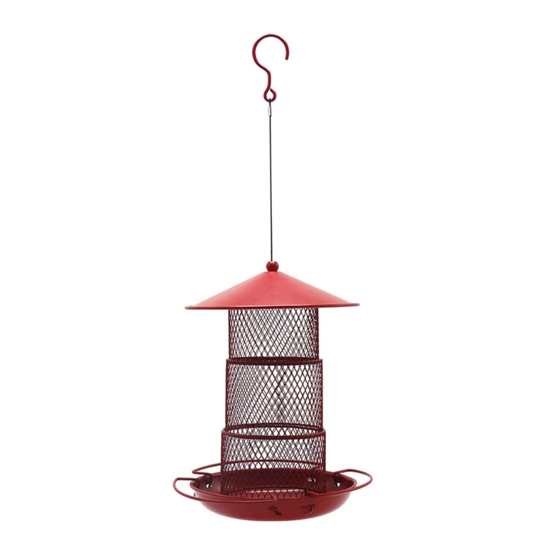 Pet Bird Feeder Outdoor Hanging Pet Dispenser Multiple Hole Bird Feeder Automatic Feeding Tool for Flying Animals M76D