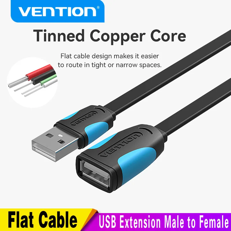 Vention USB 2.0 Extension Cable 1M 2m 3m Male to Female Extender Cable Fast Speed USB Cable Extended for laptop PC USB Extension