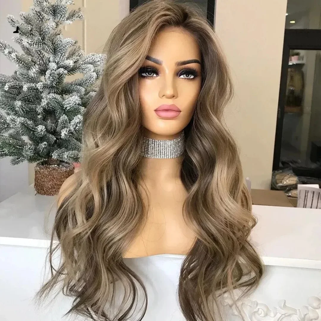 المرأة شعر مستعار الجسم موجة الكرمل البني الاصطناعية الدانتيل الباروكات الأمامية مع جذور داكنة جميلة غلويليس 13*4 HD الدانتيل الشفاف الباروكات #3