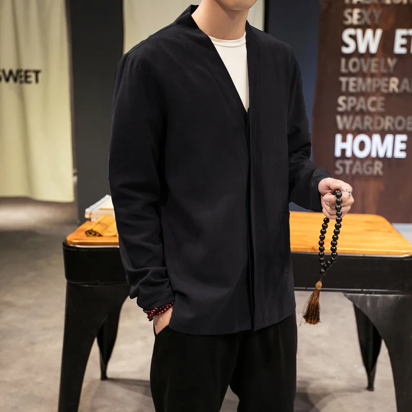 

Новая китайская мужская куртка в стиле Тан, свободный крой, высококачественная верхняя одежда больших размеров, модифицированная одежда Ханьфу, молодежная мода