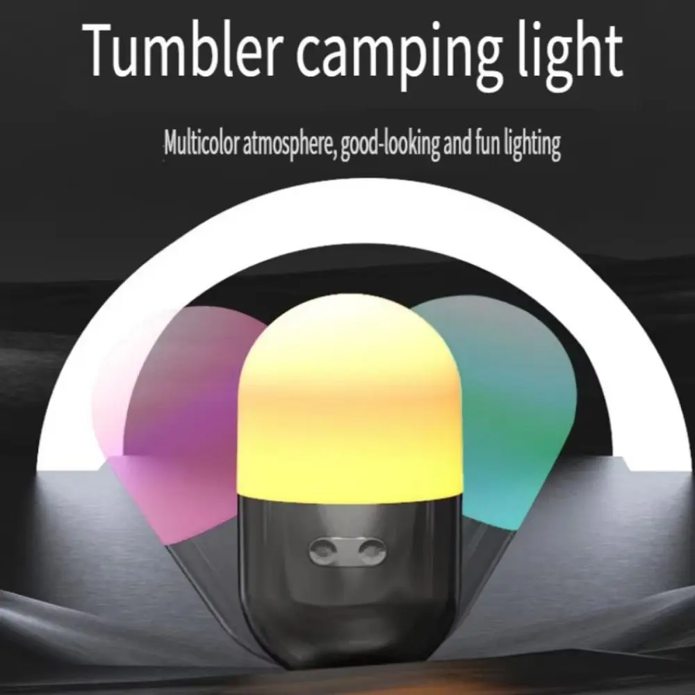 

Ultra Long Endurance Tumbler Camping Light 8 Light Colors Bright Lighting Portable Night Light Ornament 2 Brightness Levels