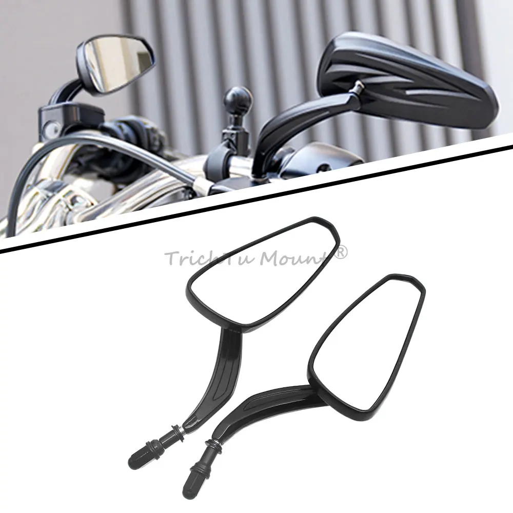 

Для Harley Davidson универсальная резьба 8 мм 360 ° Регулируемые черные алюминиевые аксессуары для зеркал на руль мотоцикла