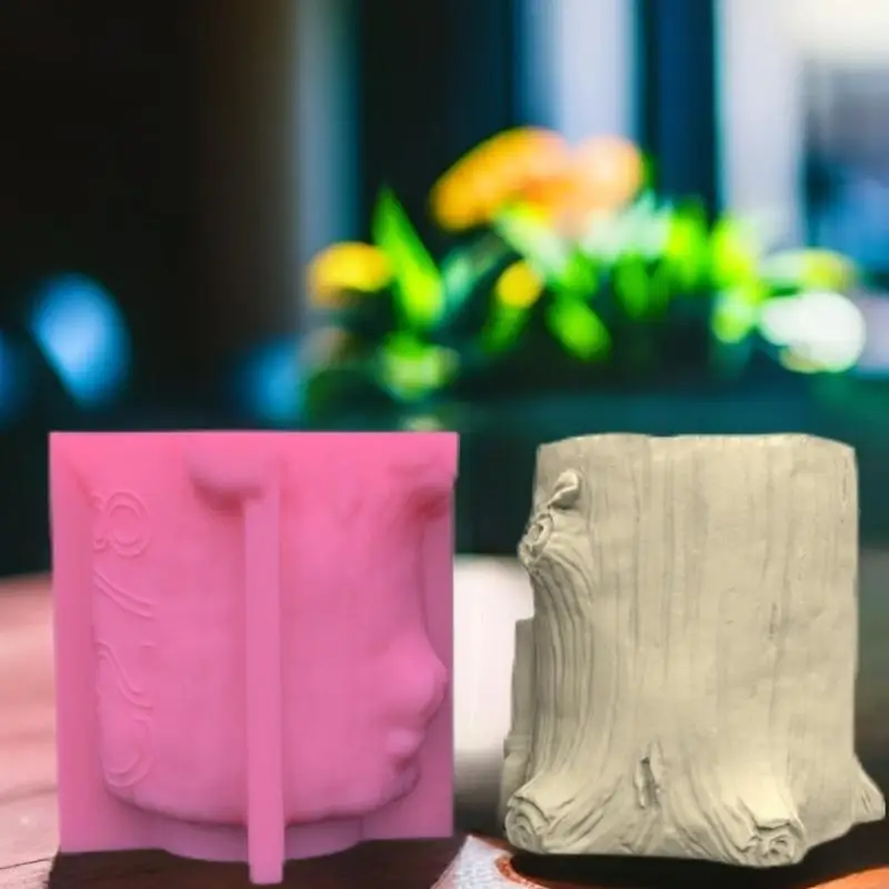 Hedgehog Tree Flower Pot Silicone Mold Epoxy Resin Casting Pot Mould