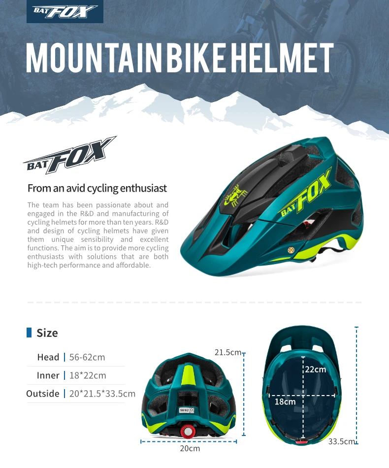 BATFOX Fahrradhelme, stoßfest, verstellbar, atmungsaktiv, für Rennrad, MTB, Fahrradhelm, für Herren und Damen, Casco Ciclismo, Sicherheits-Fahrradausrüstung – Detail 2