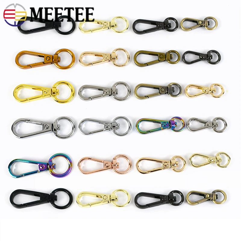 

10Pcs Meetee 8-13mm Metal Bag Buckles Swivel Lobster Clasp Webbing Strap Keychain Pet Collar Snap Hooks DIY Hardware Accessories