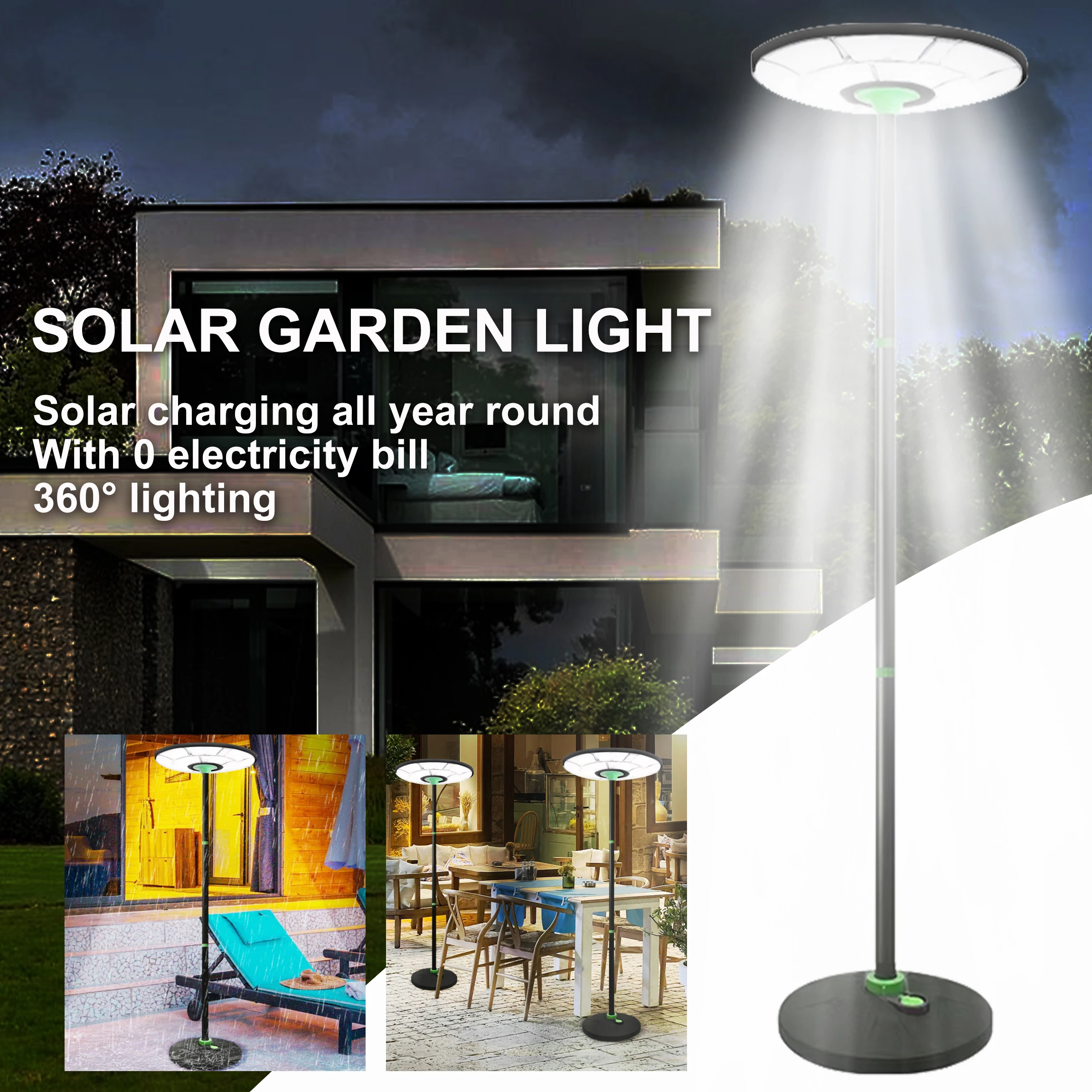 Led Solar Garden Lights Mobile Outdoor Lamp Waterproof Pole Party Portable Lawn Lamps Pathway Landscape Yard Sensor Motion Light