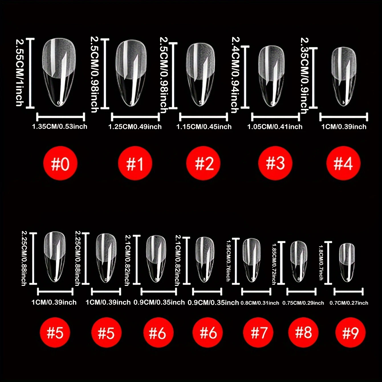 120 Stück Lange Transparente Sargnagelspitzen für Acrylnägel, Nagelstudios und DIY-Nagelkunst, Halbfertiges Produkt mit Klebstoff – Detail 14