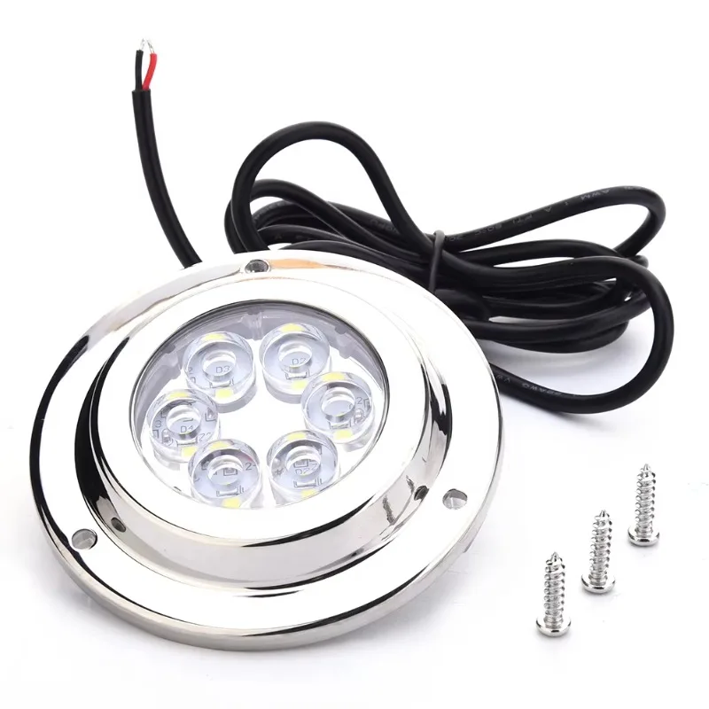 

10-30V 316 STAINLESS MARINE 6 LED WHITE UNDERWATER LIGHT BOAT 6*2W HIGH POWER BRIGHT