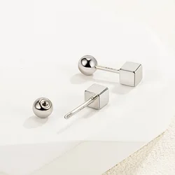 925 Sterling Silver Ball Star Cube Small Stud Earrings For Women Wedding Luxury Quality Jewelry Accessories Free Delivery