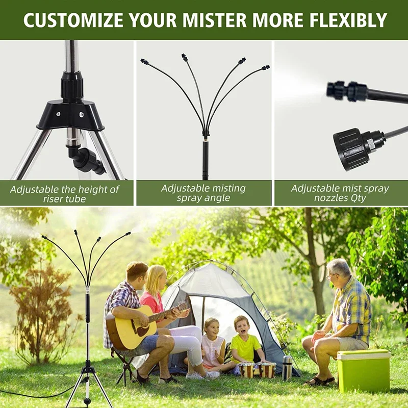 

Upgrade Standing Misters For Outside Patio - Portable Misting System Cooling Outdoor 46 Inch Height