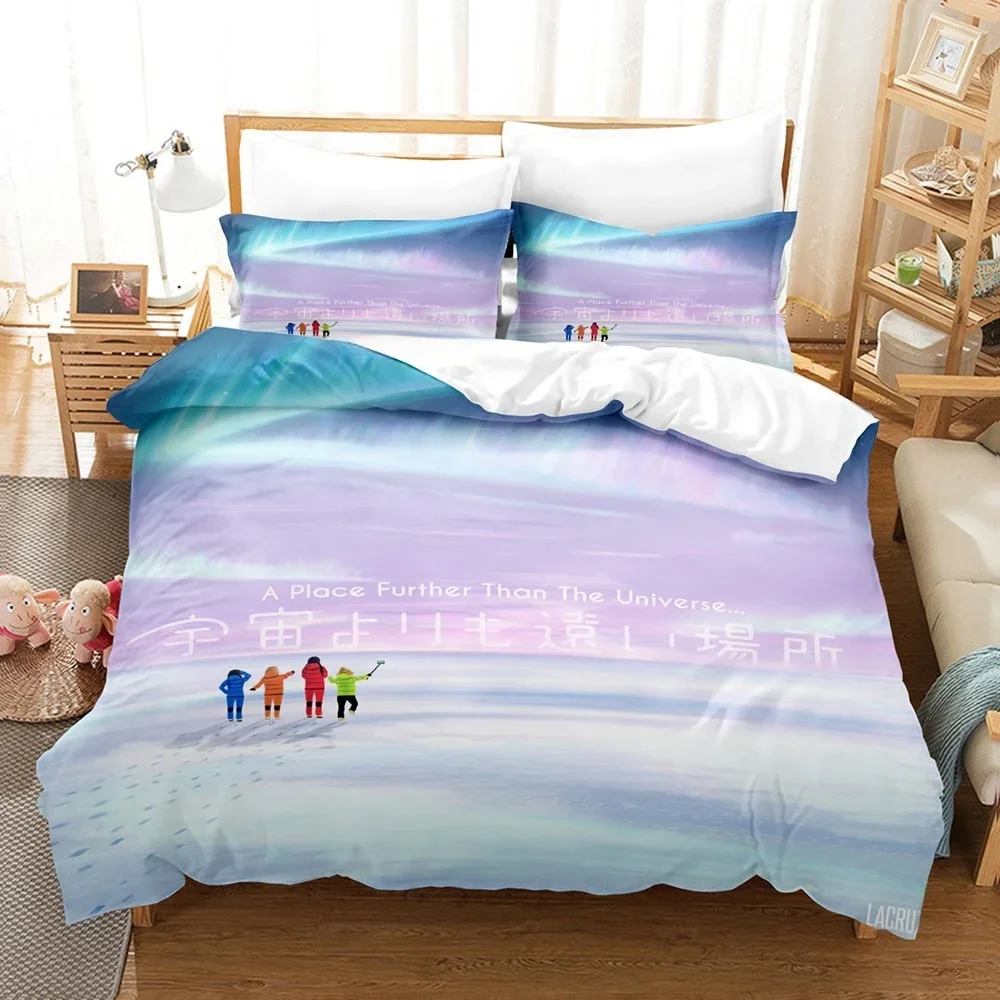 

New Anime A Place Further Than The Universe Bedding Set Single Twin Full Queen King Size Bed Set Adult Bedroom Duvet cover Sets
