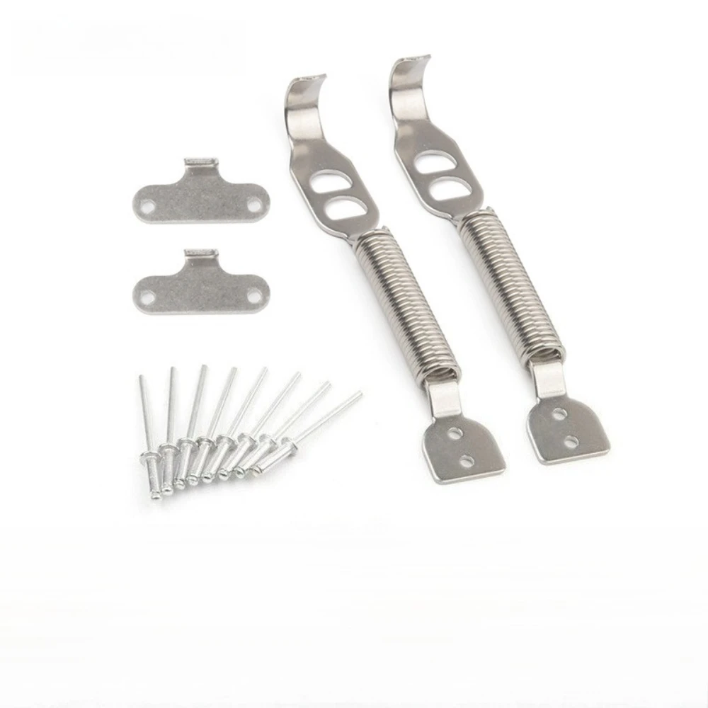 Car Hood Panel Race Rally Pair Lock rear bumpers Sport Stainless Boot Bonnet Springs Clips Competition trunk lids Spring Pin Kit