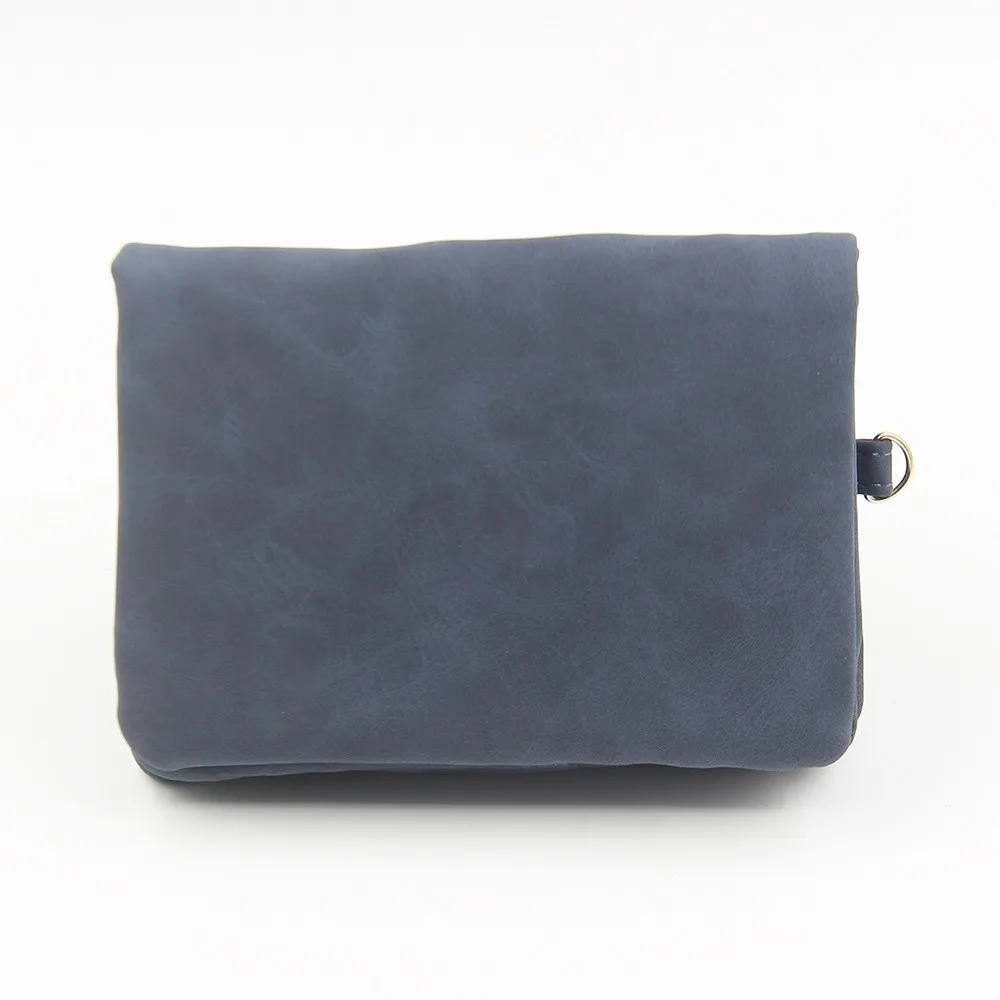 PU Leather Women Short Wallet Double Layer Solid Color Folding Coin Purse Multiple Card Slots Large Capacity Zipper Clutch Bag