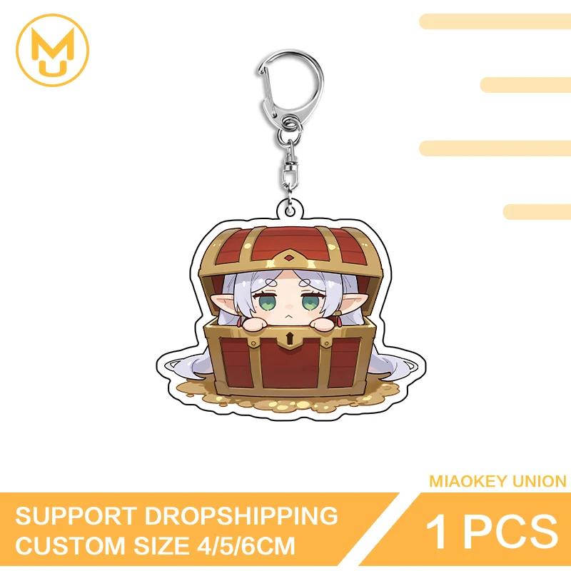 Chibi Frieren In The Box Enchanting Amusing Chic Playful Double Sided Acrylic Keychain Charming Cosplay Costumes DIY Props