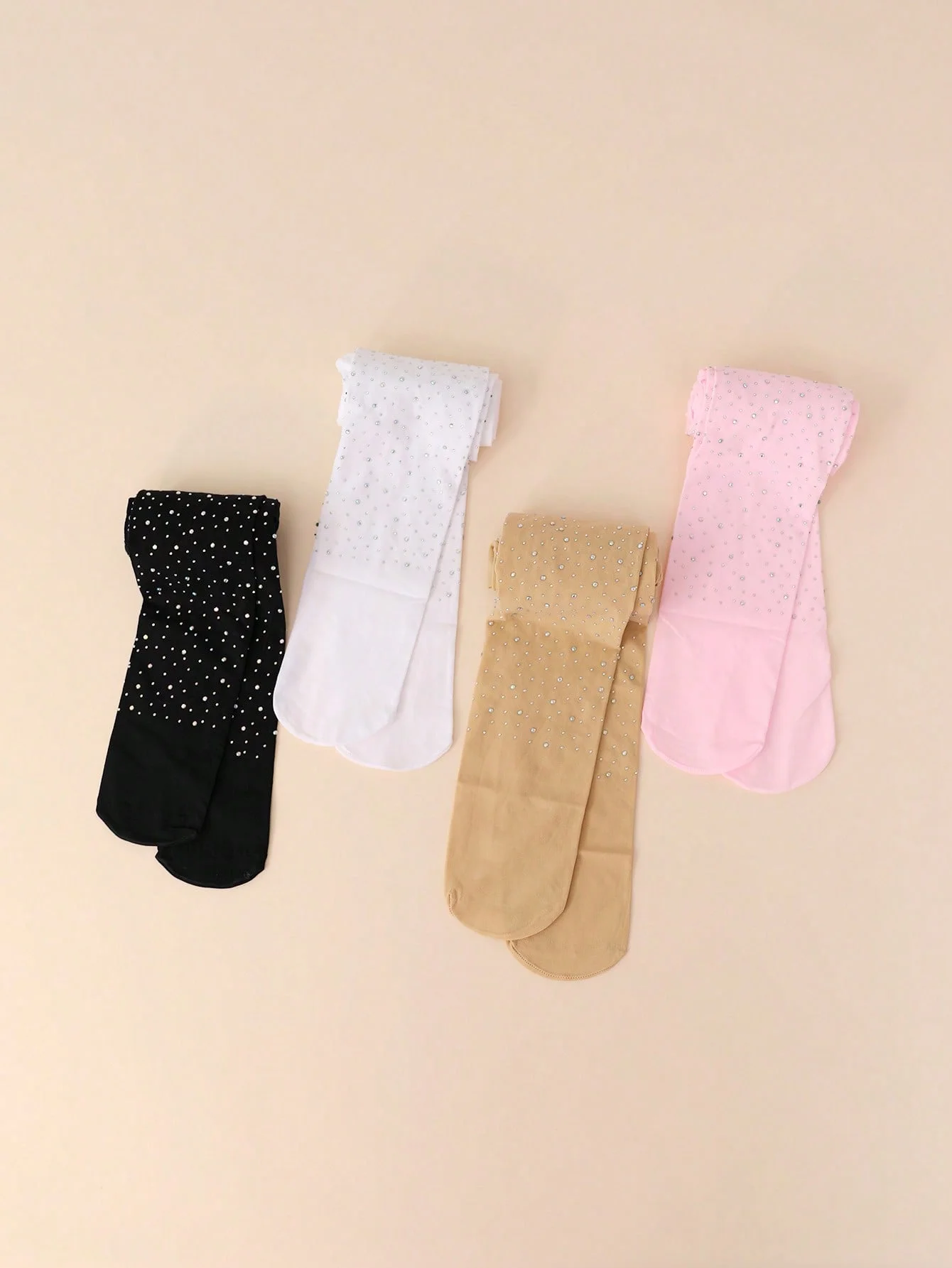 4 Pairs of Girls Dance Thin Leggings,Soft Glitter Rhinestone Ballet Tight Pantyhose for Girls Aged 4-12 Years Old for Daily Wear