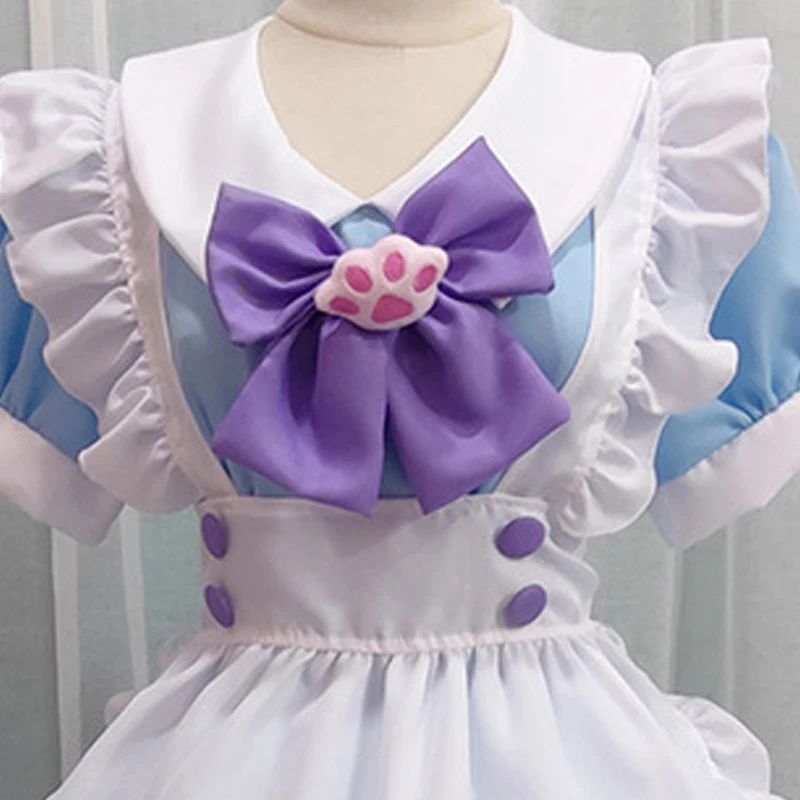 Japanese soft girl maid cospaly costume soft girl bow lolita dress Alice sweet fresh cute style cosplay dress