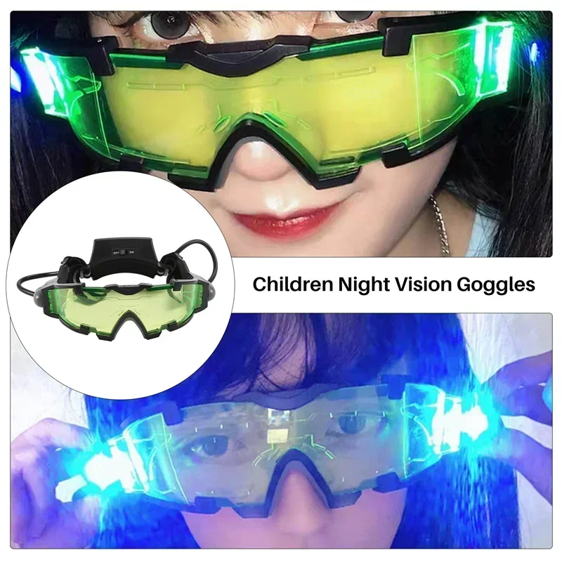 Adjustable LED Night Vision Goggles Windproof Motorcycle Motorbike Racing Glasses Eyewear With Flip-out Light Dropshipping Hot
