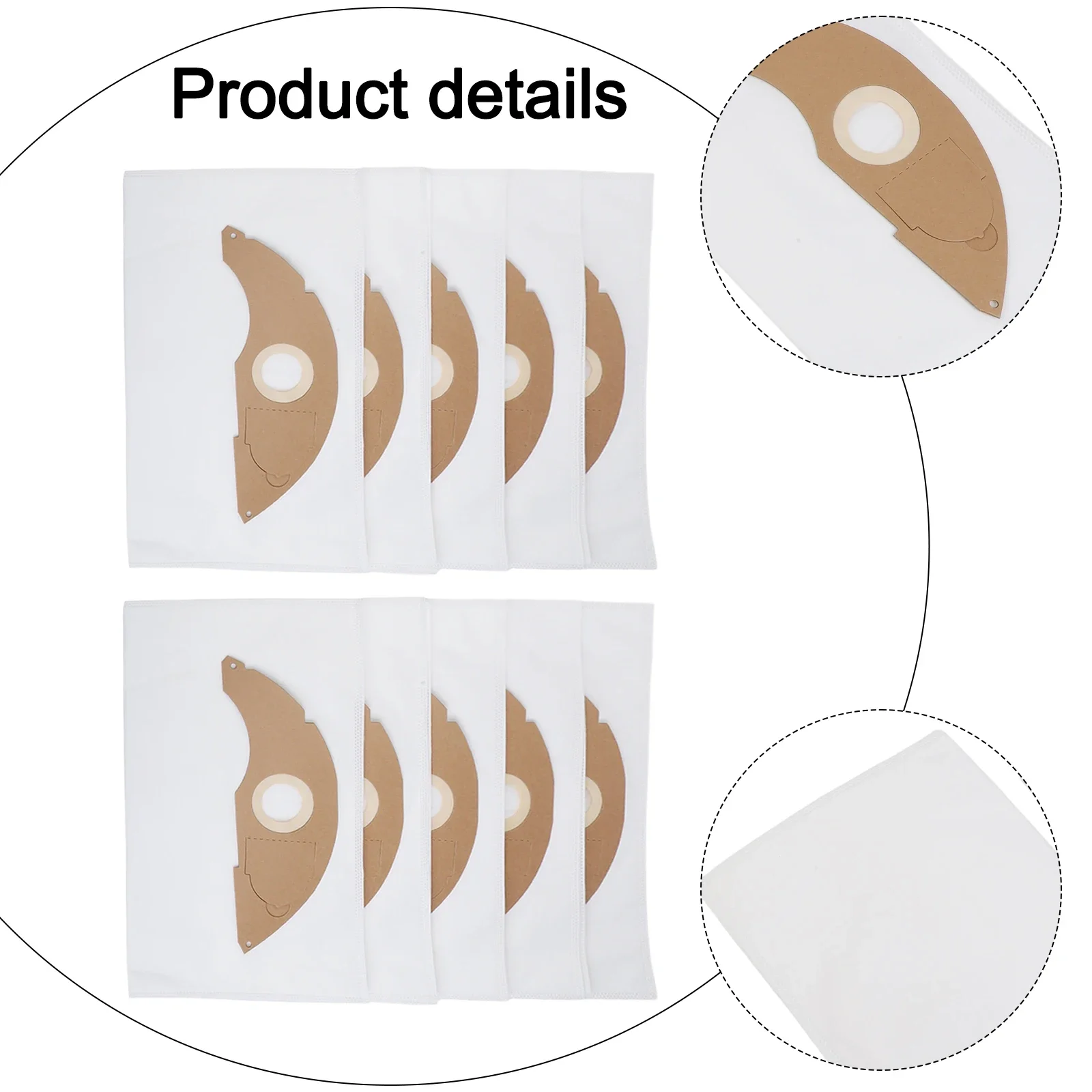 10 Pack Vacuum Cleaner Bags Long Term Usage As Shown Long-term Usage 10 Pack Dust Bags 4-layer Filtration System