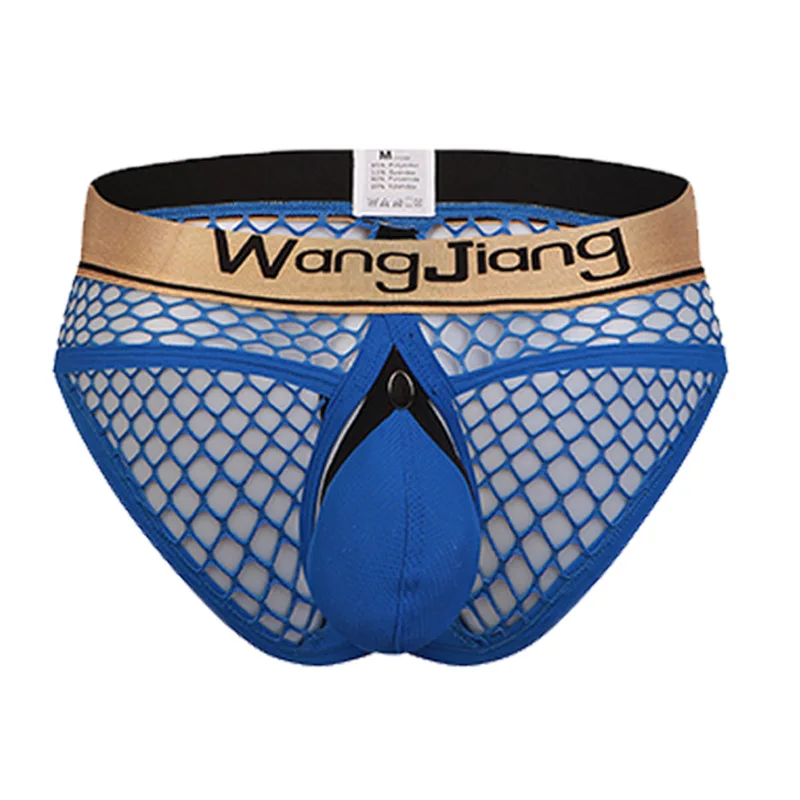 Men's Underwear Open Butt Thong Lingerie Sexy Hollow Mesh Briefs Transparent U Convex Pouch Lingerie Underpants Bikini Slip - Image 4