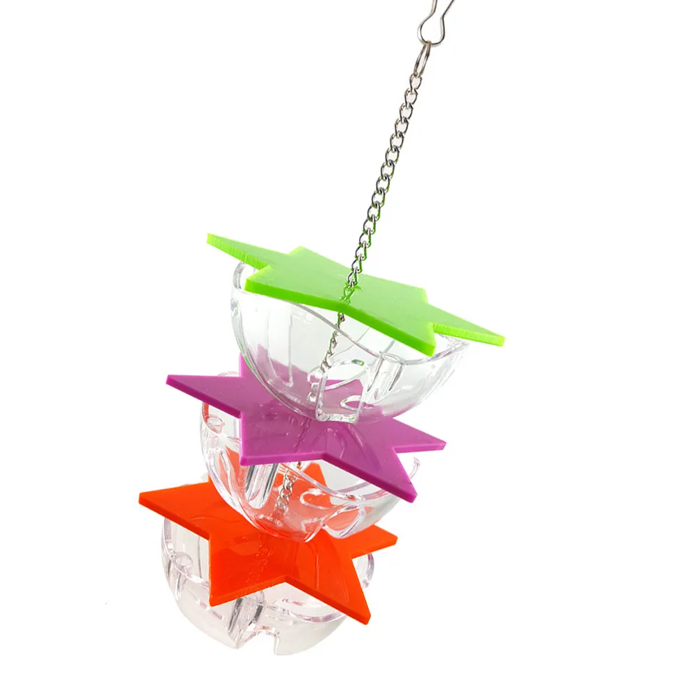 3 Layer Parrot Foraging Hanging Feeder Food Holder Cage Interactive Educational Feeder Ball for Cockatoo Cockatiel Mini Macaw
