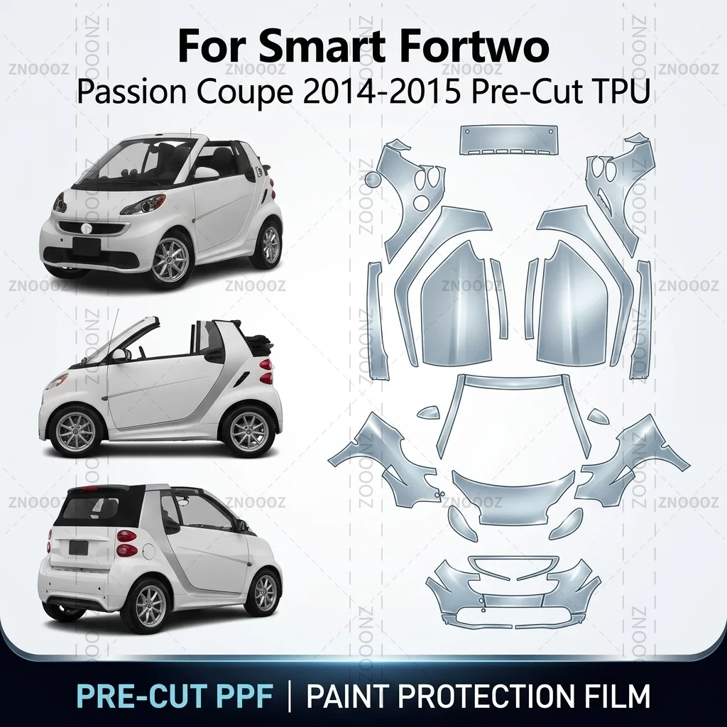 For Smart Fortwo Passion Coupe 2014-2015 Pre-Cut TPU PPF Paint Protection Kit Self Full Vehicle Glossy Clear Matte Black