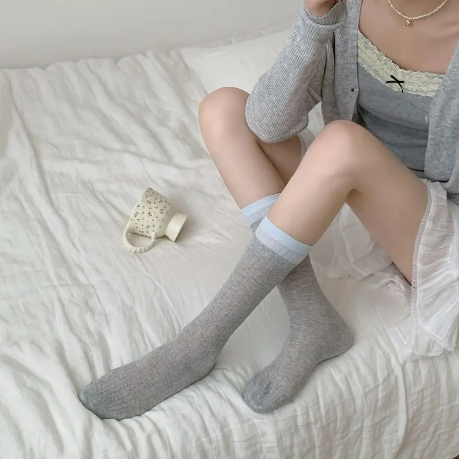 Calcetines de verano para mujer, finos, transpirables, de doble canalé, estilo coreano INS, encantadores calcetines de estudiante.