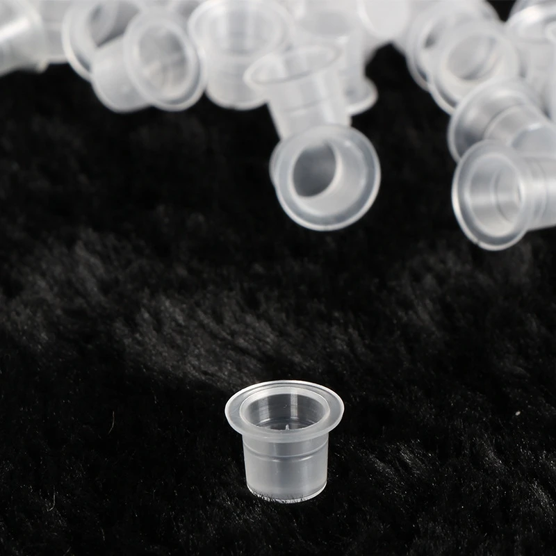 100Pcs Tattoo Plastic Tattoo Ink Cups 8/13/14mm Permanent Makeup Disposable Clear Plastic Pigment Container Cap Tattoo Accessory