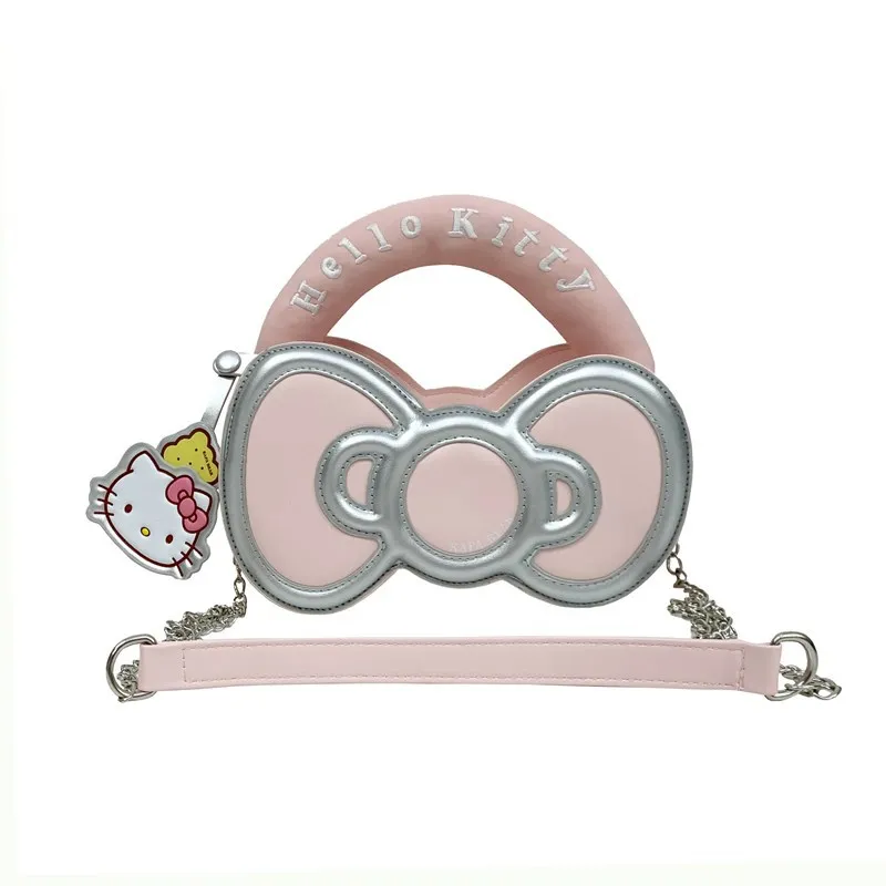 Anime Hello Kitty Bow Bag Fashion Cute Girl Handbag Sweet Cartoon Women Cross-body Tote Bag Coin Purse Organizer Kuromi Melody - view 6