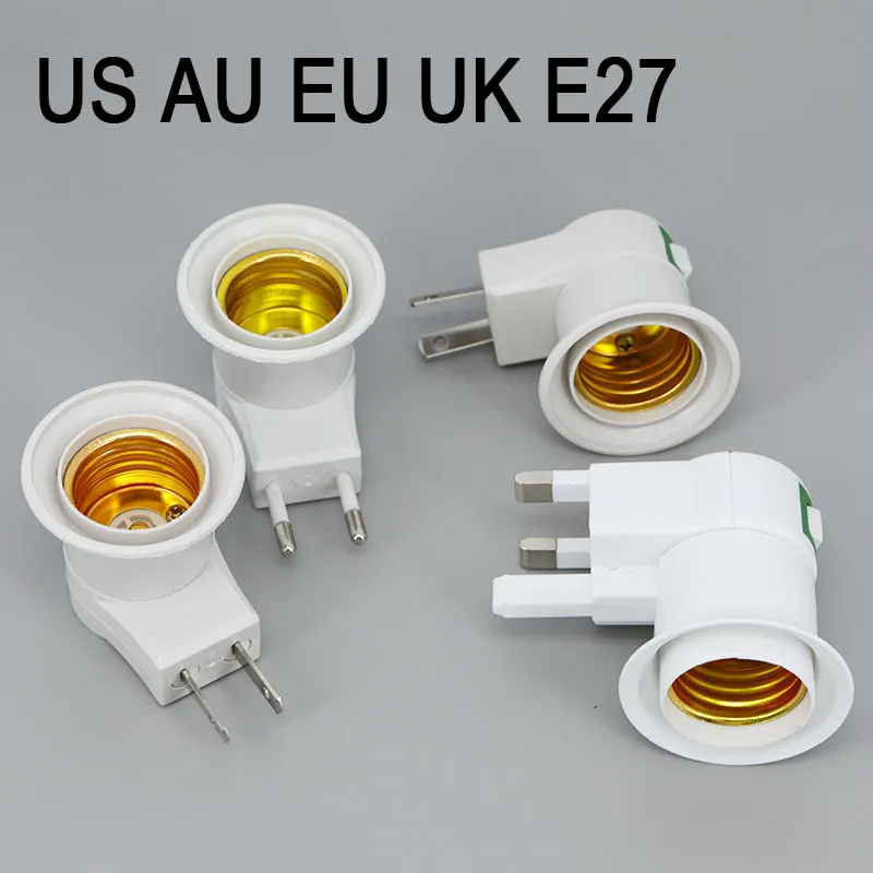 220 فولت الولايات المتحدة الاتحاد الأفريقي الاتحاد الأوروبي المملكة المتحدة E27 مصباح محول مأخذ التوصيل مع تشغيل/إيقاف التبديل البلاستيك القياسية المسمار في المقبس منفذ محول لمبات المنزل B4 #3